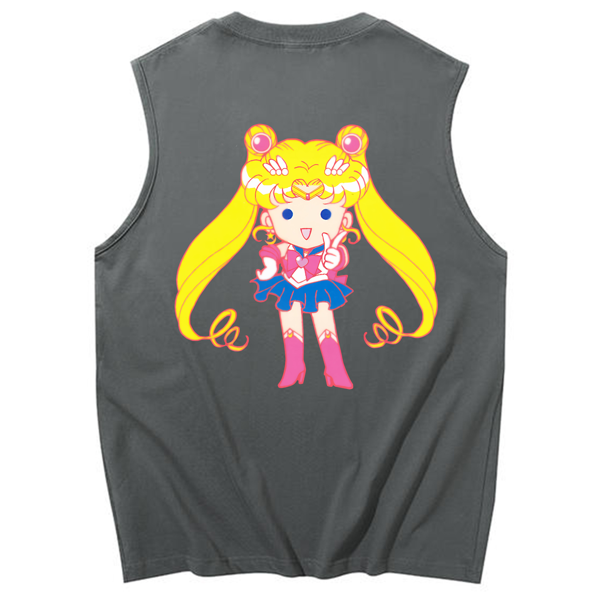 （画像用） 美少女戦士セーラームーン 月野 うさぎ つきの うさぎ Sailor Moon Tsukino Usagi コットン100％タンクトップ（背面プリント）